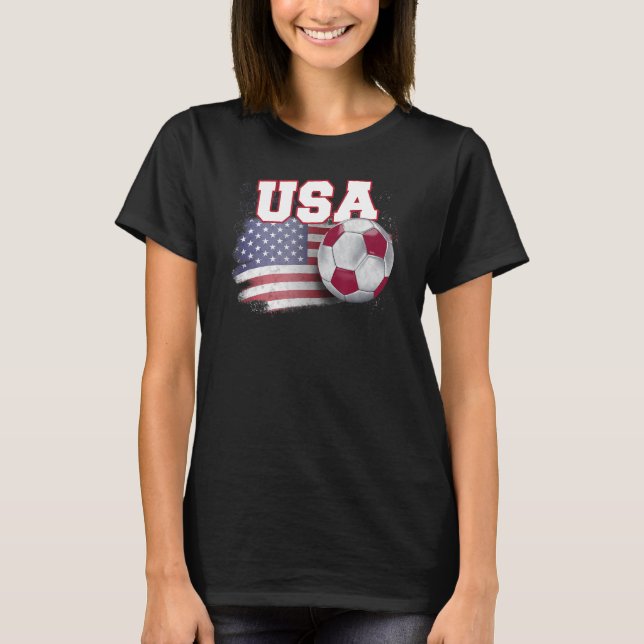 Camiseta Bandera Americana Vintage Fútbol Baloncesto Estado (Anverso)