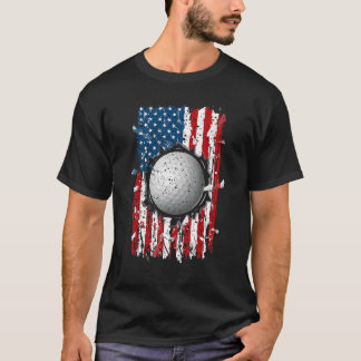 Camiseta Bandera Americana Vintage Golf Patriótico Deporte