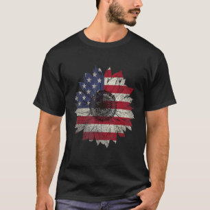 Camiseta Bandera Americana Vintage Gráfico De Giro 4 De Jul