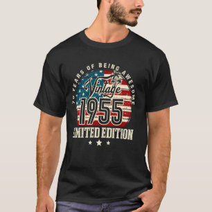 Camiseta Bandera Americana Vintage Hecha En 1955 Cumpleaños