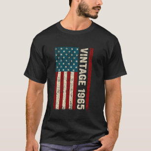 Camiseta Bandera Americana Vintage Hecha En 1965 Cumpleaños