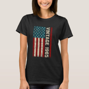 Camiseta Bandera Americana Vintage Hecha En 1965 Cumpleaños