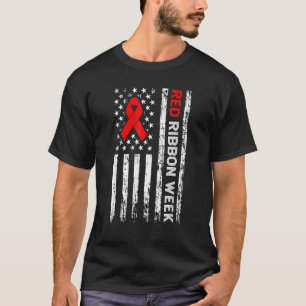 Camiseta Bandera Americana Vintage Libre de Drogas Línea Ci