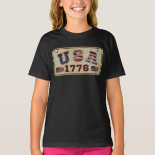 Camiseta Bandera Americana Vintage USA 1776