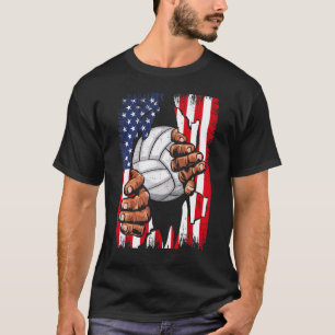 Camiseta Bandera Americana Voleibol Dentro De Me Patriótico
