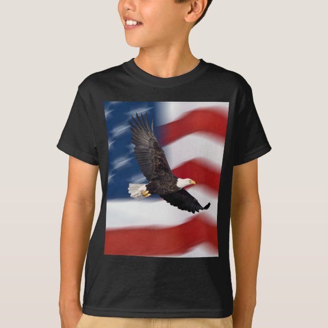 Camiseta Bandera americana y águila (Anverso)