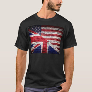 Camiseta Bandera americana y británica