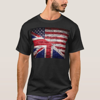 Camiseta Bandera americana y británica