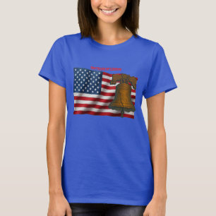 Camiseta Bandera Americana y Campana de la Libertad Día de 