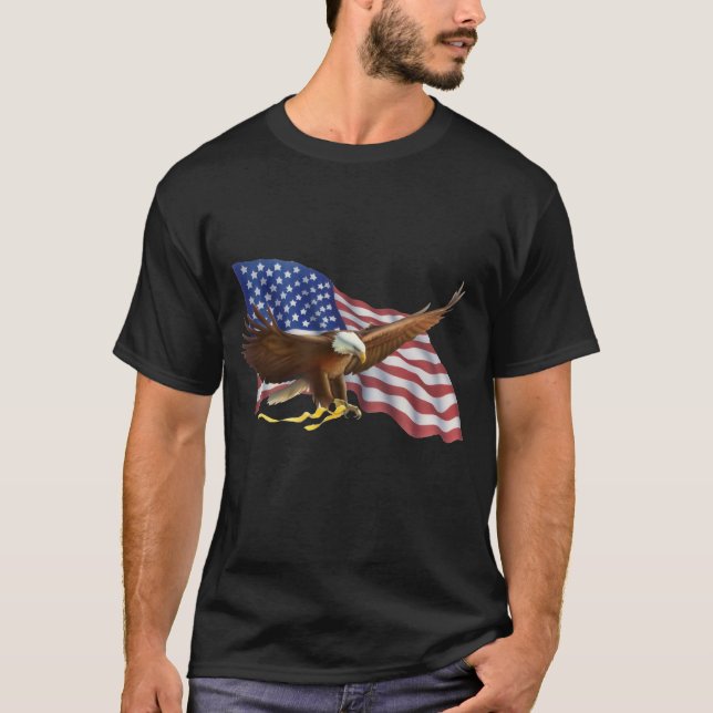 Camiseta Bandera americana y Eagle (Anverso)