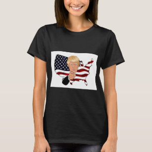 Camiseta Bandera americana y presidente triunfo