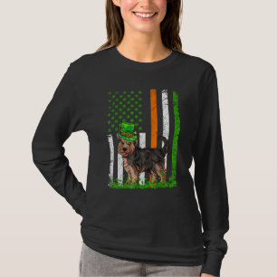 Camiseta Bandera Americana Yorkshire Terrier Dog St Patrick