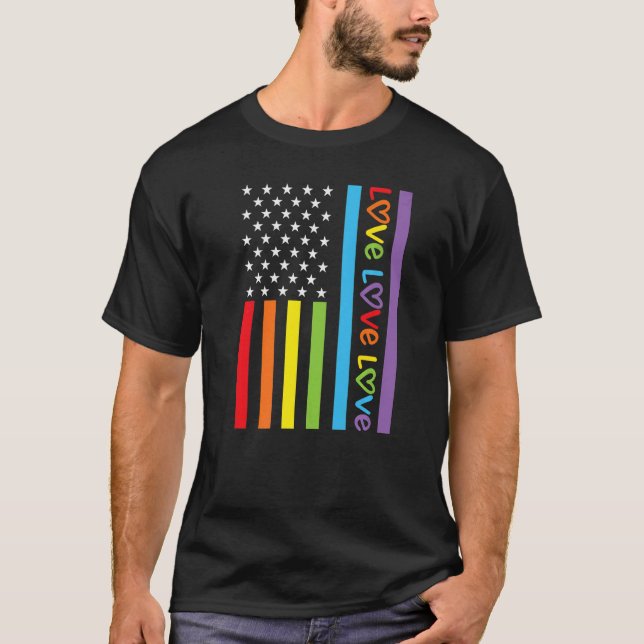 Camiseta Bandera Amor Orgullo Amor Tolerancia Arcoiris Resp (Anverso)