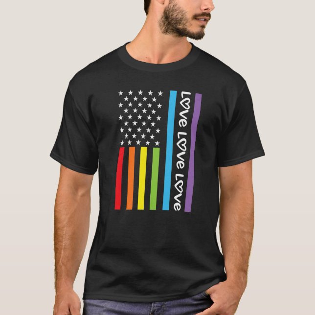 Camiseta Bandera Amor Orgullo Amor Tolerancia Arcoiris Resp (Anverso)