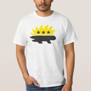 Camiseta bandera ancap logo de puercoespín logo negro y ama