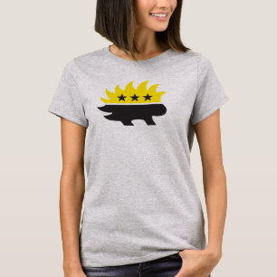 Camiseta bandera ancap logo de puercoespín logo negro y ama