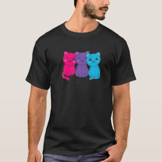Camiseta Bandera Andrógina Pila Orgullo Gatos Lgbtq Lindos 