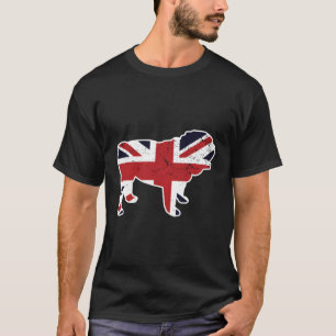 Camiseta Bandera anglosajona de Bulldog de Union Jack Nove