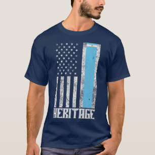 Camiseta Bandera angustiada de la herencia hispánica de Arg