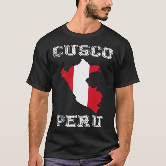 Camiseta Bandera Angustiada de Perú Orgullo de Cusco (Anverso)