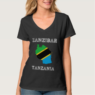 Camiseta Bandera angustiada de Tanzania Orgullo de Zanzíbar