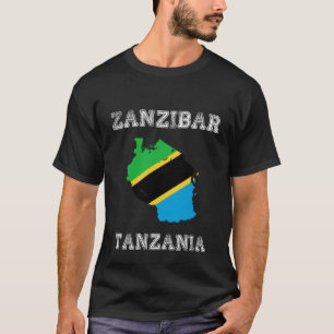 Camiseta Bandera angustiada de Tanzania Orgullo de Zanzíbar