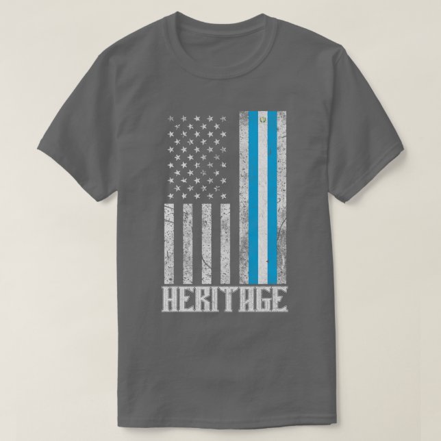 Camiseta Bandera angustiada del patrimonio hispano de Guate (Diseño del anverso)