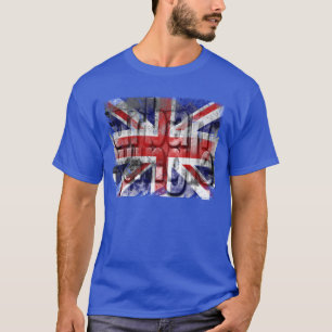 Camiseta Bandera angustiada del Reino Unido Arte Digital Ju