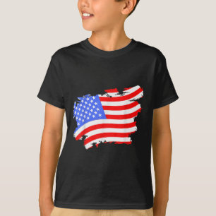 Camiseta Bandera Angustiada Retro Vintage De Estados Unidos