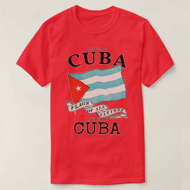 Camiseta Bandera antigua de Cuba (Diseño del anverso)