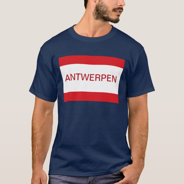 Camiseta Bandera Antwerpen Anvers Amberes Bélgica (Anverso)