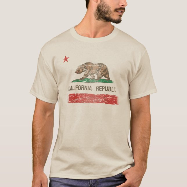 Camiseta Bandera apenada de la república de California (Anverso)