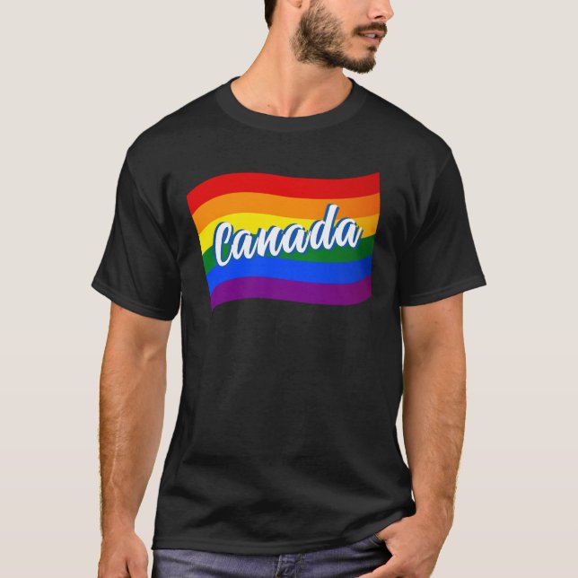 Camiseta Bandera arco iris Canadá Orgullo gay canadiense LG (Anverso)