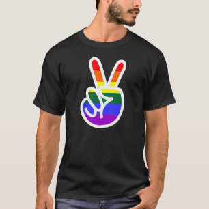 Camiseta Bandera arco iris contra la paz del Rótulo