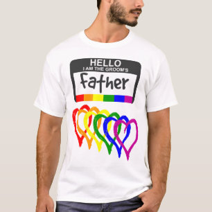Camiseta Bandera arco iris Corazona Nombre Padre Insignia