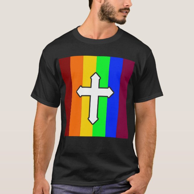 Camiseta Bandera arco iris - Cruz (Anverso)