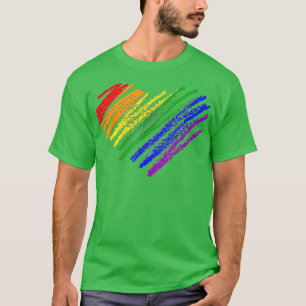 Camiseta Bandera arco iris del corazón Gay LGBT Les Pride A
