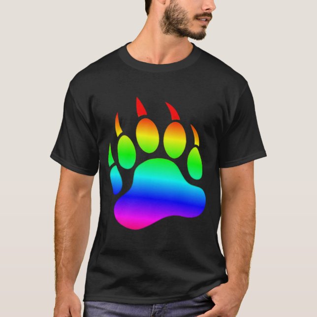 Camiseta Bandera arco iris del degradado del oso del oso GA (Anverso)