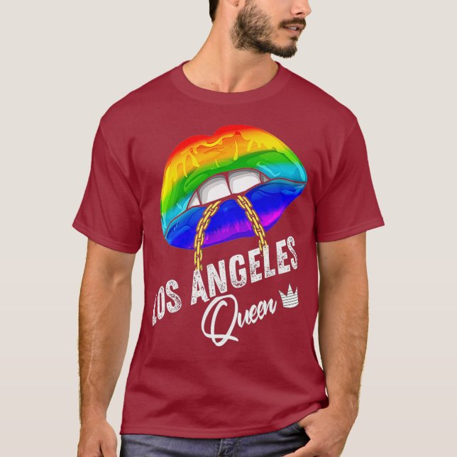 Camiseta Bandera arco iris del orgullo gay de la Reina LGBT (Anverso)