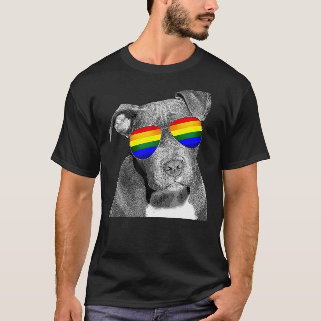 Camiseta Bandera arco iris del Orgullo Gay de Pitbull (Anverso)