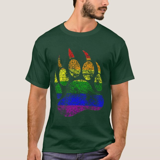 Camiseta Bandera arco iris del oso con problemas de OSO GAY (Anverso)