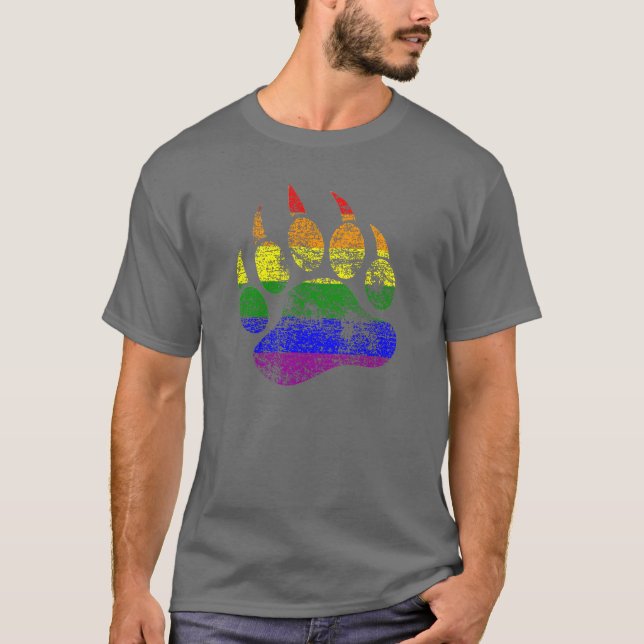 Camiseta Bandera arco iris del oso con problemas de OSO GAY (Anverso)