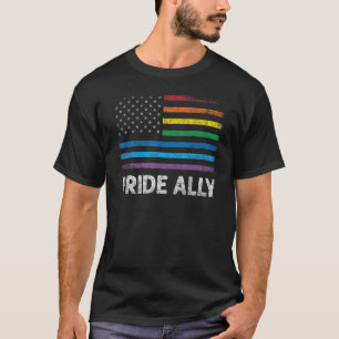 Camiseta Bandera arco iris Orgullo gay Bandera estadouniden