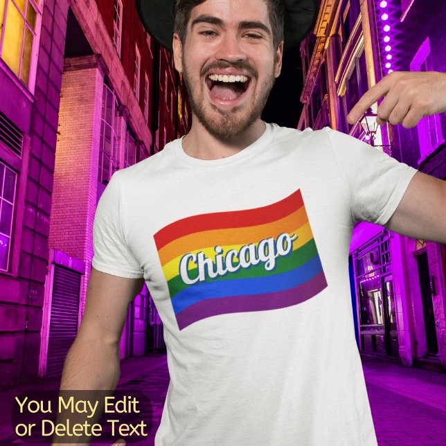 Camiseta Bandera arco iris Orgullo gay de Chicago LGBTQ (Subido por el creador)