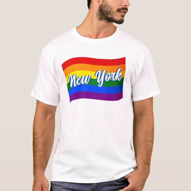 Camiseta Bandera arco iris Orgullo gay de Nueva York LGBTQ (Anverso)