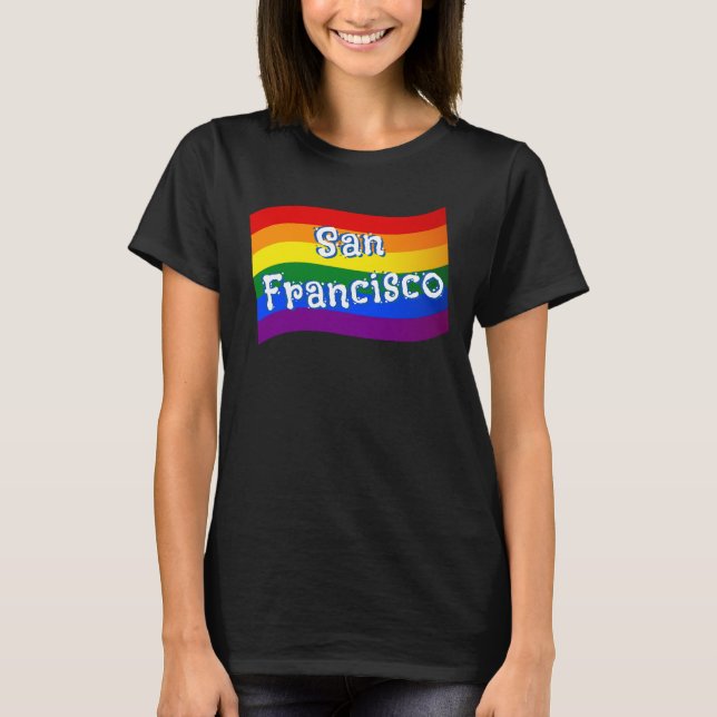 Camiseta Bandera arco iris Orgullo gay de San Francisco LGB (Anverso)