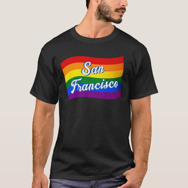 Camiseta Bandera arco iris Orgullo gay de San Francisco LGB (Anverso)