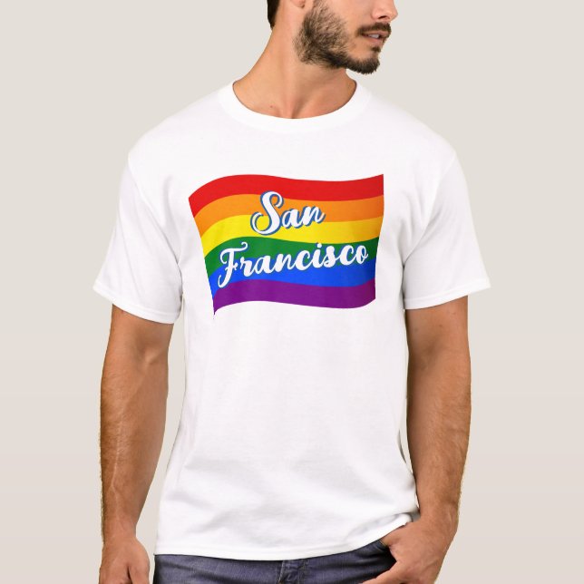 Camiseta Bandera arco iris Orgullo gay de San Francisco LGB (Anverso)