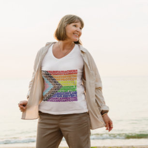 Camiseta Bandera arco iris progresiva Guión gay LGBT