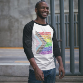 Camiseta Bandera arco iris progresiva Guión gay LGBT